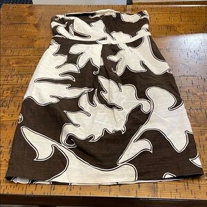 Merona Brown and White Strapless Dress